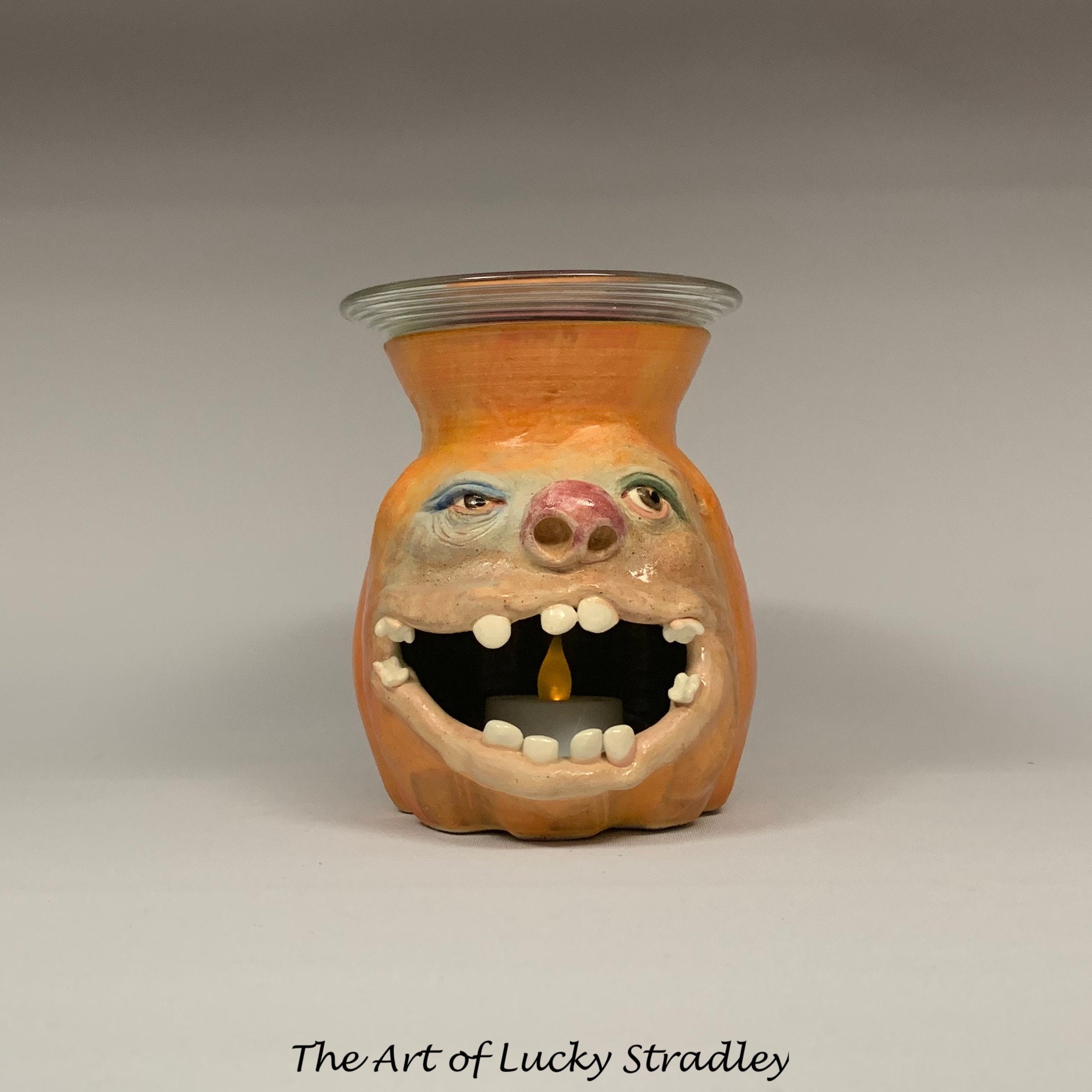 WAX WARMER- Ready to Ship- Wheel Thrown, Hand Altered and Sculpted
