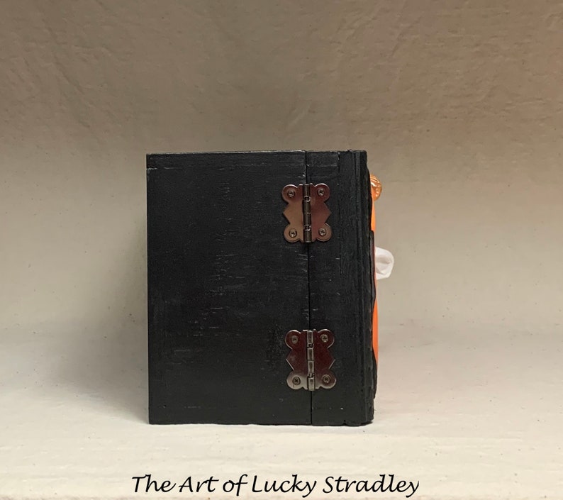 SNUFFLE BOX Ready to ship Tissue Holder Hand sculpted tile, custom made wooden box. A great way to cheer up that poor soul with a cold. image 6