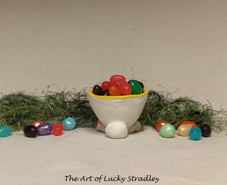 Egg Holder Cup Ready to ship slab built, hand altered and sculpted. A friendly and colorful holder for your hard boiled egg at breakfast. image 4