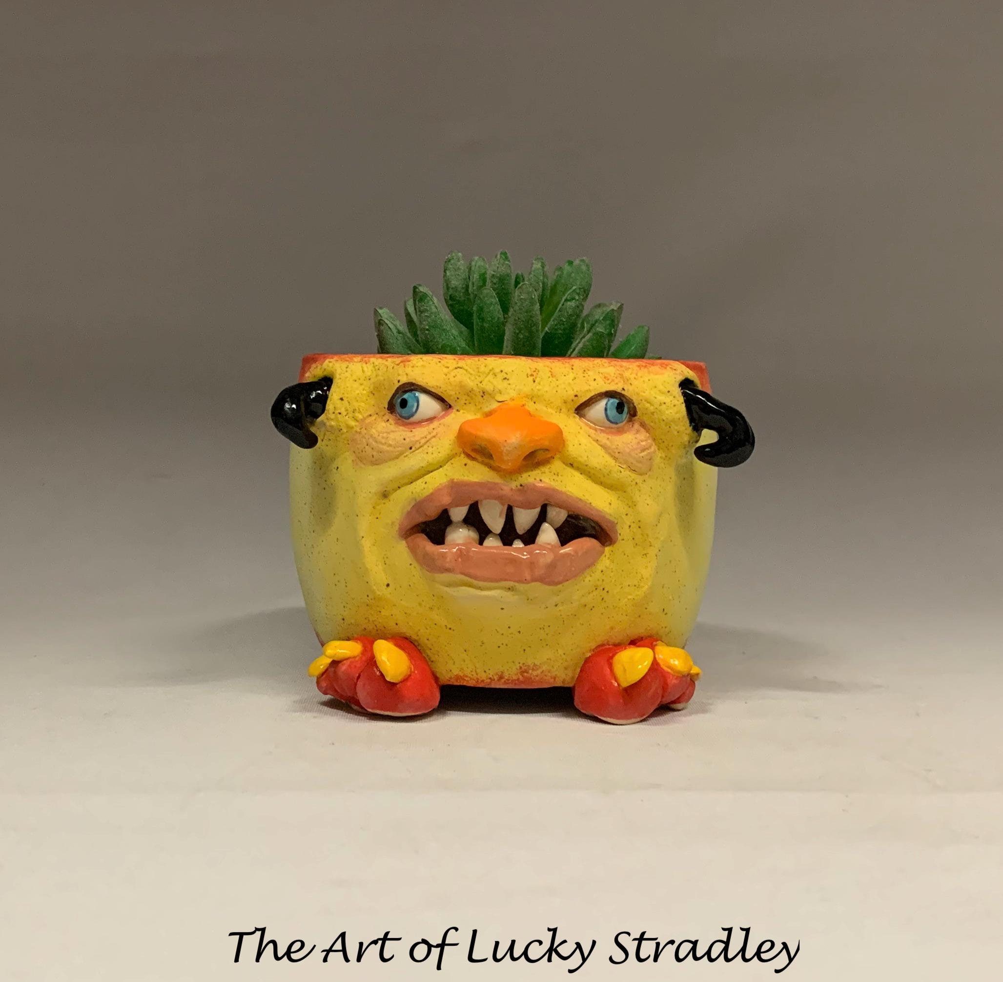 MONSTER POT Planter Small - Ready to Ship - A Friendly Face to