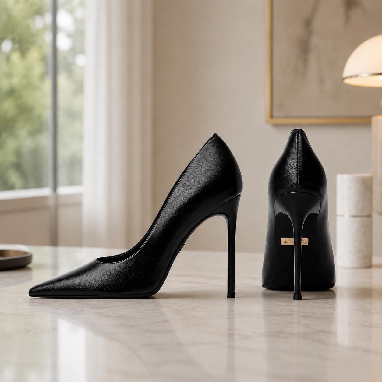 black dress hot pink shoes With Heels High heels