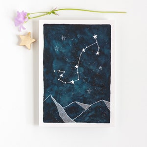 Scorpion, carte, constellation, A6, aquarelle