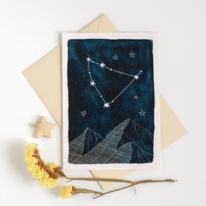 Steenbok, carta, immagine stella, A6, acquerello