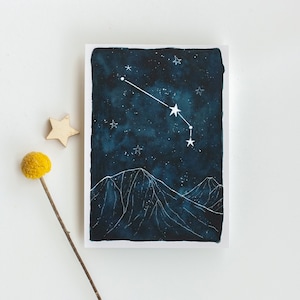 Bélier, carte, constellation, A6, aquarelle