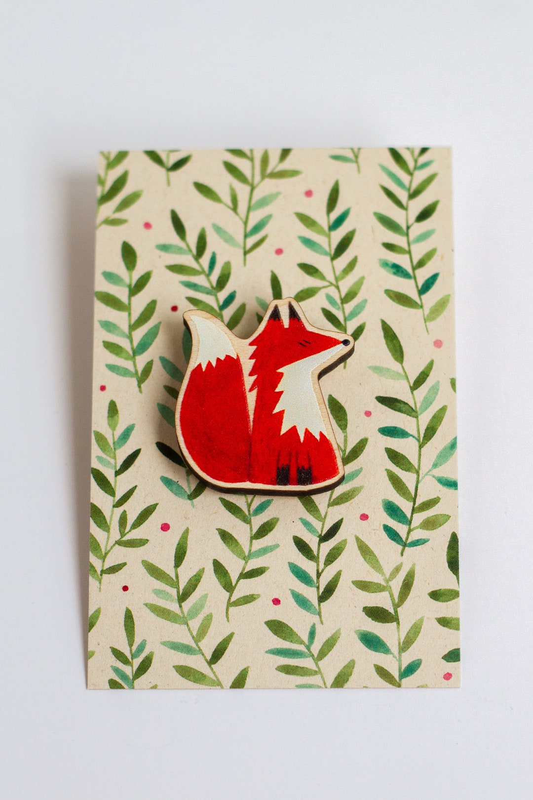 Fox Pin, Wooden Pin, Wooden Fox Pin, Cute Pin, Wooden Broche ...