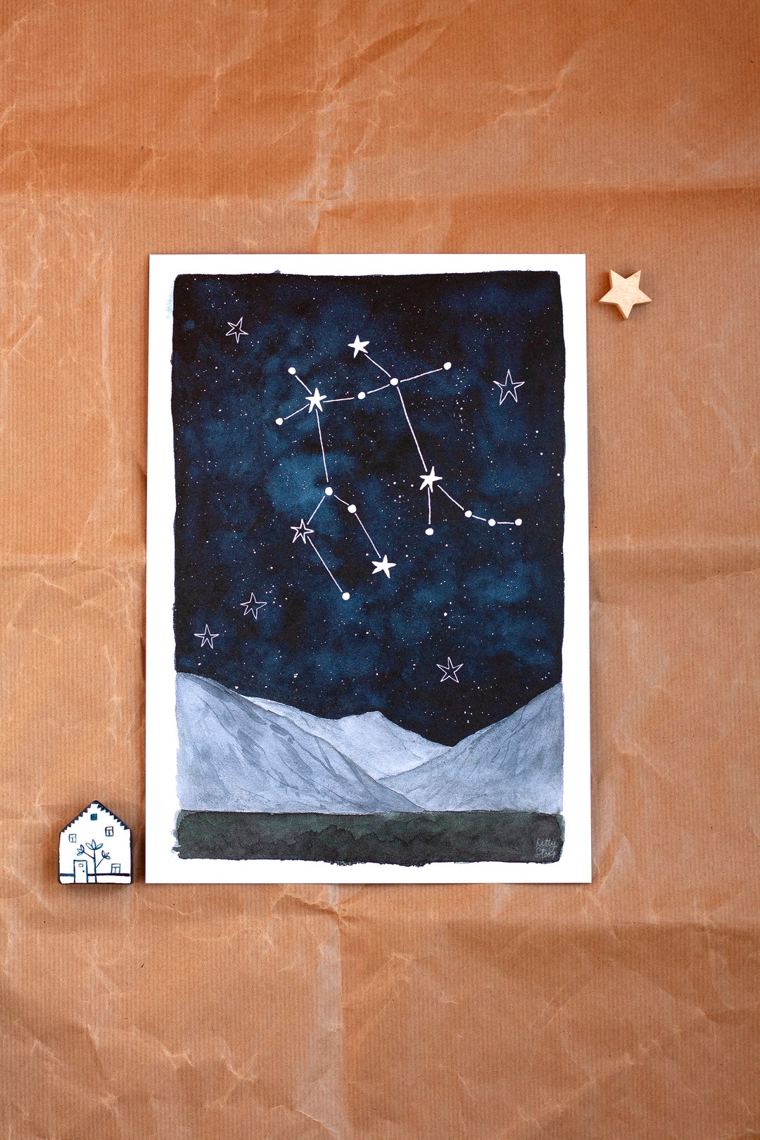 Gemini Constellation, Art Print, Poster, A4 - Etsy