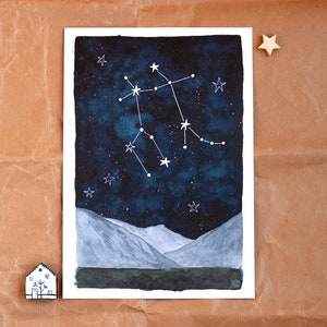 Constellation des Gémeaux, impression d'art, affiche, A4