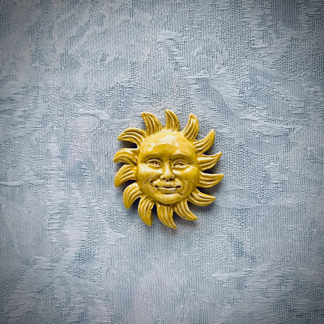 Ceramic Sun Tile for Mosaic Garden Art, Stepping Stone or Bird Bath