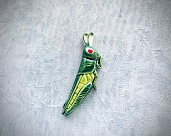Ceramic Grasshopper, Hand Painted Art Tile, Garden Mosaic Supply