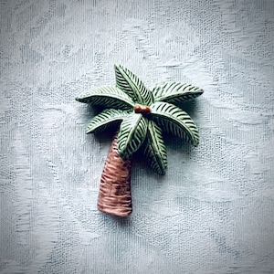 Ceramic Palm Tree for Mosaic Beach Art, Hand Painted Tile, Mosaic Wall Art & Garden Art