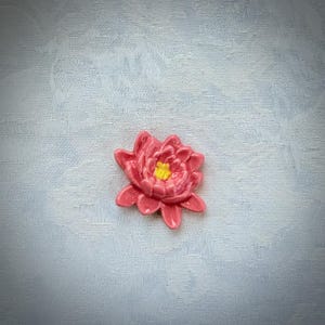 Rose-colored Ceramic Lotus, Hand Painted Art Tile, Garden Mosaic Supply