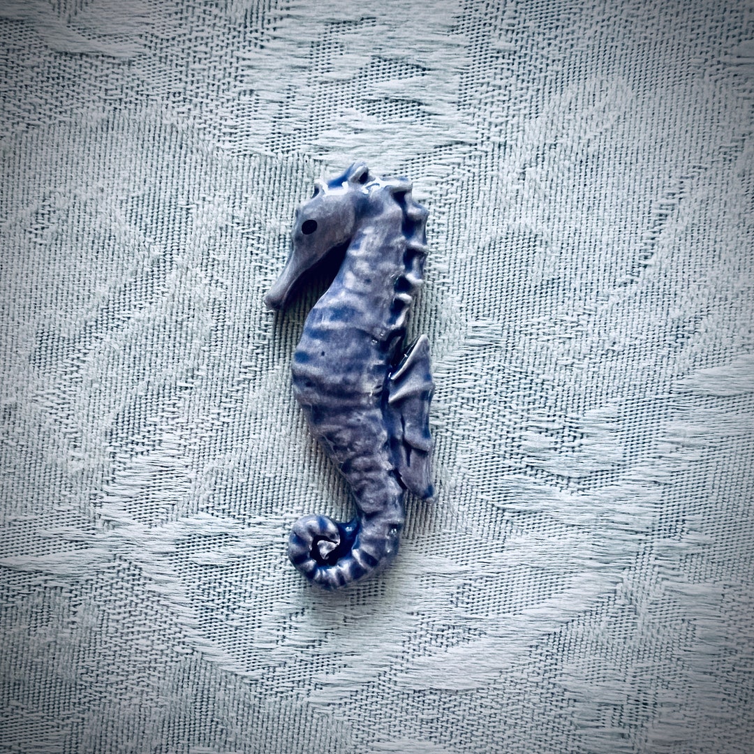 Lavender Ceramic Seahorse for Mosaic Seascape Art, Sea Life Shower Tile ...