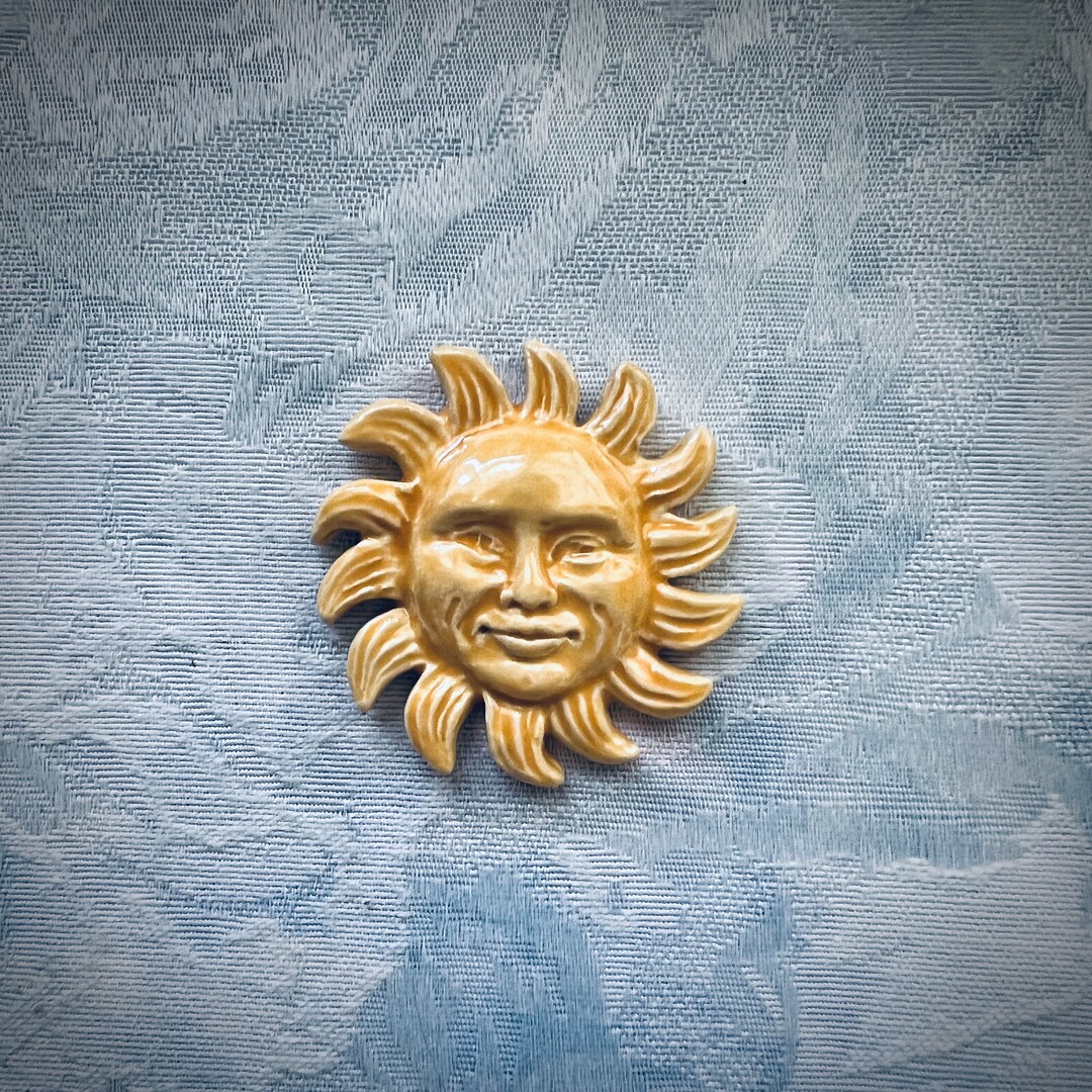 Ceramic Sun Tile for Mosaic Garden Art Stepping Stone Hand Etsy