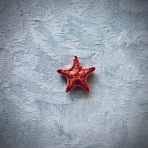 Tiny Ceramic Starfish for Mosaic Seascape Art, Beach Tile, Hand Painted Tile