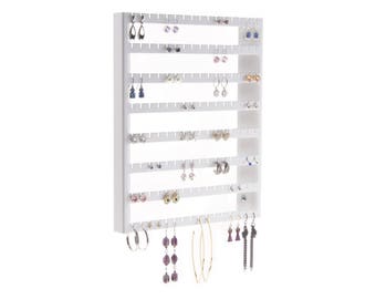 Earring Holder Organizer for Stud, Post Pierced Dangle Earrings, Hanging Wall Mount Closet Jewelry Storage Jewellery Rack, Luka