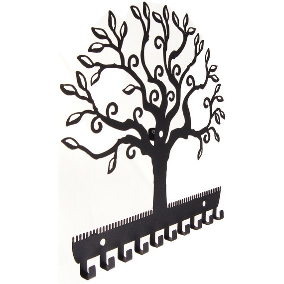 Angelynn's Tall Necklace Holder Organizer Rack Hanging Jewelry Display Tree Stand, Ava Black