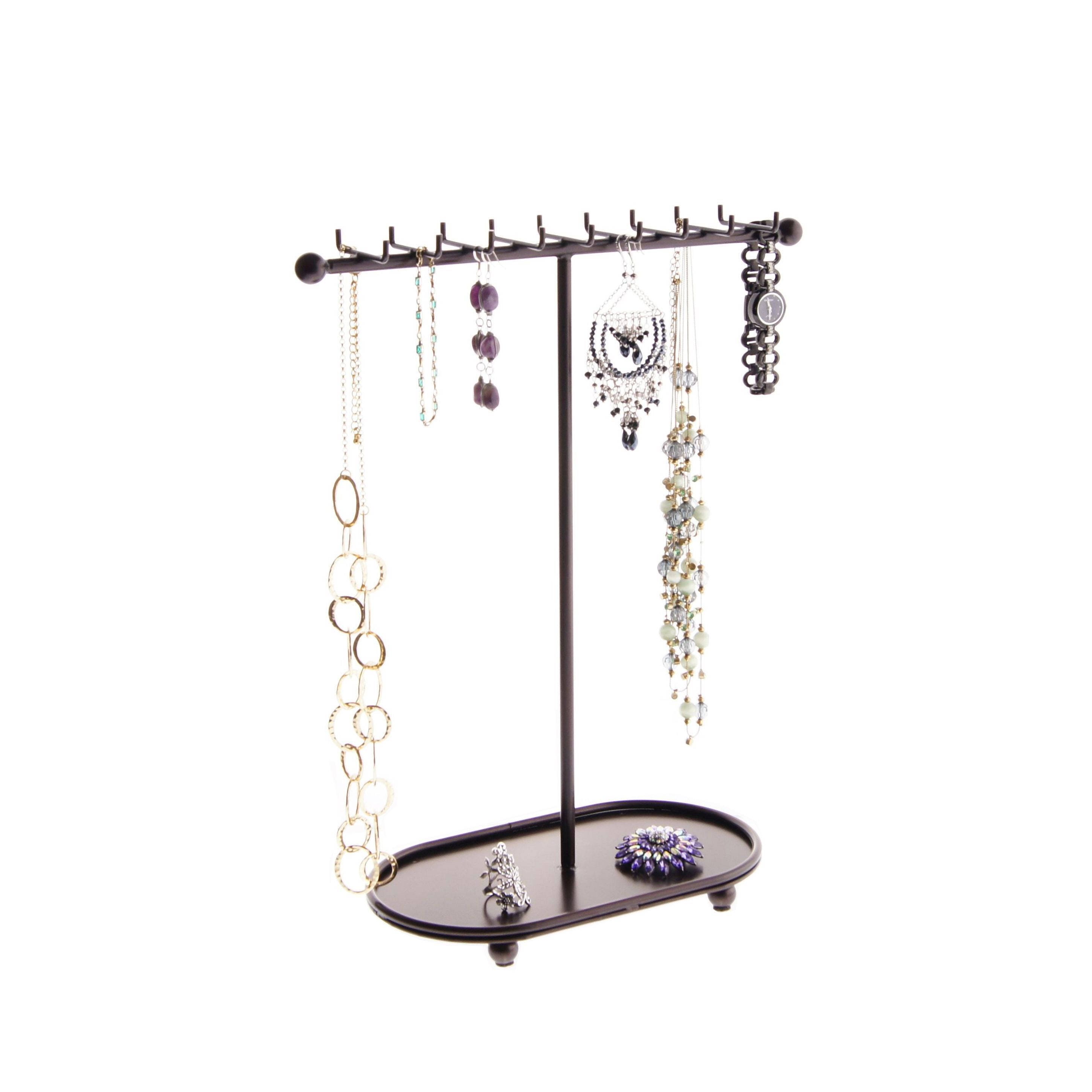 360 Rotating Necklace Holder Tree Stand Jewelry Spinning Display Tall Long  Sturdy Necklace Storage Hooks Bracelets, Lanyards, Denise 