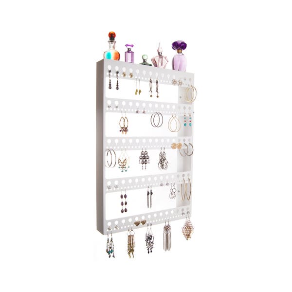 Earring Holder Organizer for Small to Large Long Dangle Earrings and Hoops, Hanging Wall Mount Closet Jewelry Storage Jewellery Rack Nichole