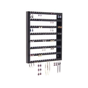 Earring Holder Organizer for Stud, Post Pierced Dangle Earrings, Hanging Wall Mount Closet Jewelry Storage Jewellery Rack, Luka