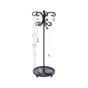 Tall Long Necklace Holder Organizer Tree Jewelry Display Stand Hanging Freestanding Vanity Jewellery Storage Rack, Vintage Style, Ava