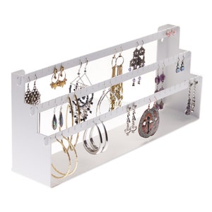 Earring Holder Organizer for Stud, Post, Hook Small to Long Dangle Earrings, Wall Mount or Tabletop Jewelry Storage Jewellery Rack, Daelyn