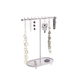 Tall Long Necklace Holder Organizer Tree Jewelry Display Stand Hanging Freestanding Vanity Jewellery Storage Rack, Gianna