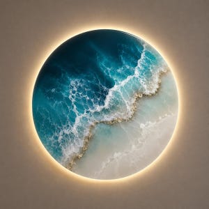 Tablero artístico LED redondo de 40 cm | Base de tablero artístico retroiluminada para reloj de resina epoxi | Tablero de exhibición de acrílico blanco | Tablero en blanco para manualidades de resina DIY | Luz LED cálida