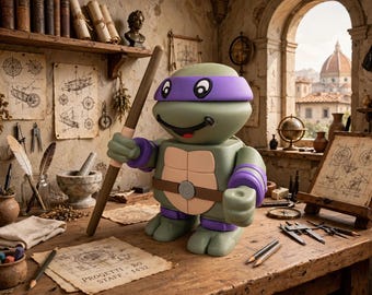 3D Printed "Chunky Purple Turtle" Figure Display