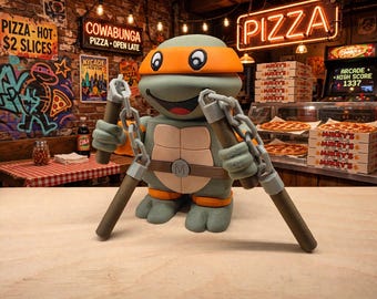 3D Printed "Chunky Orange Turtle" Figure Display