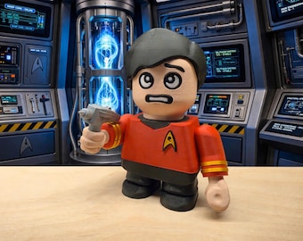 3D Printed "Chunky Red-Shirted Ensign" Figure Display