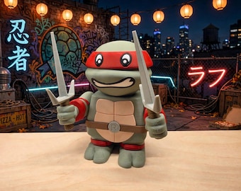 3D Printed "Chunky Red Turtle" Figure Display