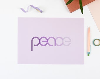 Peace typography art print - Calm Collection