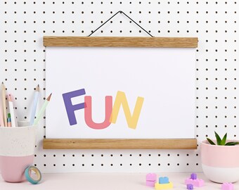 Colourful kids art print - FUN