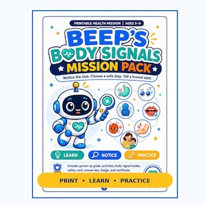 Kids Body Signals Workbook, Health Safety Activities Ages 5-9 (PDF)