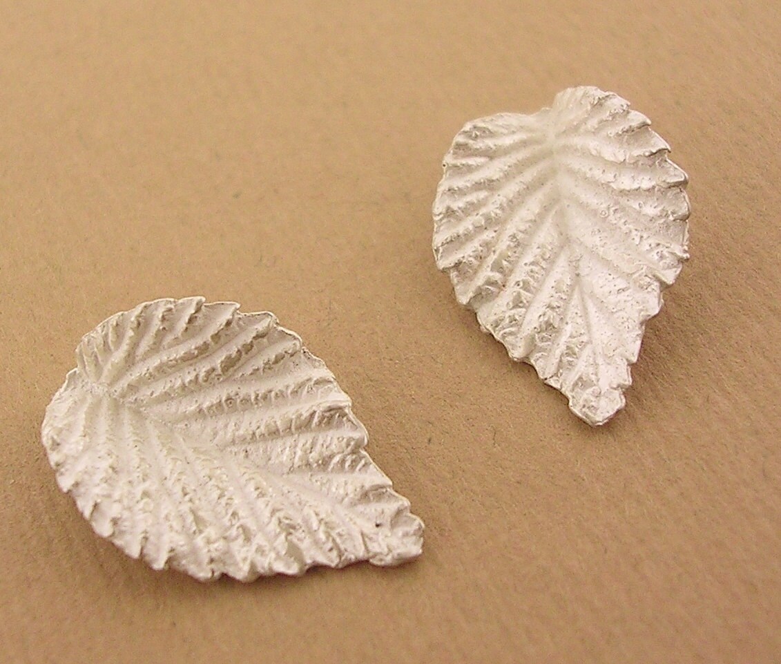 American elm leaf castings solid sterling silver unfinished earring c…