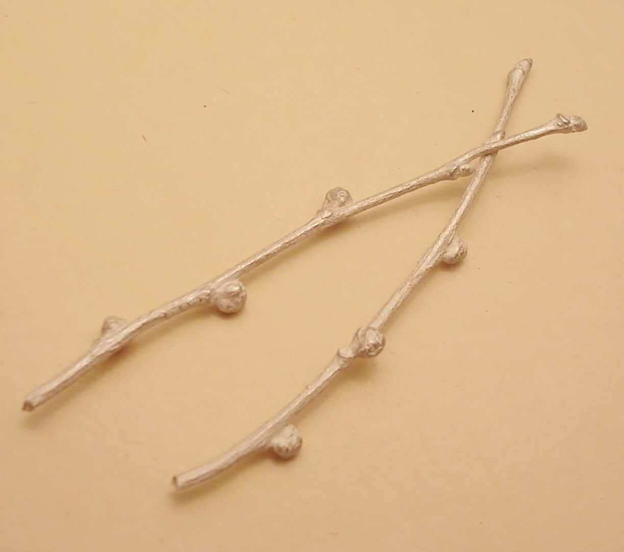 sterling silver cast twig elm branch with seeds metalsmiths finding U…