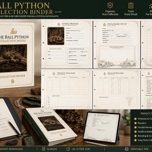 Ball Python Care Planner | Snake Husbandry Health Tracker (Printable PDF)