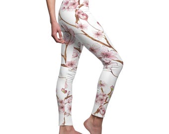 Cherry Blossom Branch Leggings | Floral Print Leggings | BELLOSTIJL