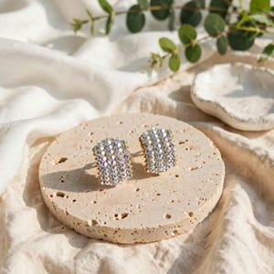 Eleganta örhängen med Aurora Borealis-kristaller | Swarovski Elements | Förgyllda | Rostfritt stål | Hypoallergena