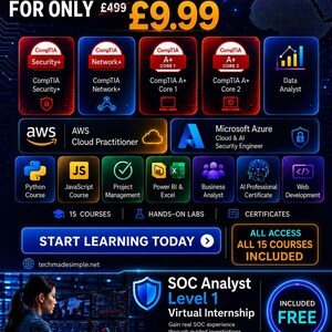 All-in-1 Tech Career Course Bundle | IT, Cybersecurity, Cloud & Data Training | Digital Course Access