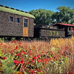 MosaïCanada 150 Locomotive Cpr 374 PHOTO, ACRYLIQUE ou TOILE Train Mosaïculture Sculpture botanique Plante florale Carte Image beaux-arts
