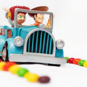 Toy Story PRINT, ACRYLIC or CANVAS Gallery Wrap Woody Jessie Skittles candy road Fine Photo Artwork Kid Children Room Decor Cowboy Cowgirl