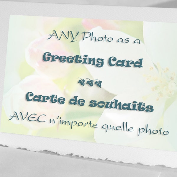Personalized Custom Photo Greeting card, turn your pictures into Blank Notecard Choose a picture in your personal collection or in my shop