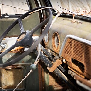 The story behind the old abandoned truck revealed by locals of small town Calabogie, ON Canada, 5x7 Fine Photo Decor, Rusty Mercury, Garage image 5