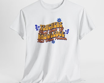 Teacher Tee Shirt Retro Seed of Knowledge Short Sleeve Crewneck Back To School