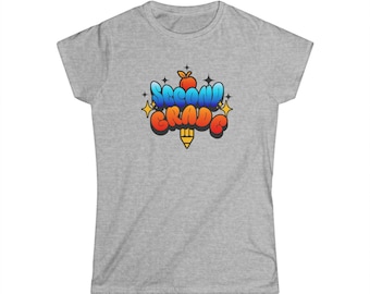 Teacher Tee Shirt Second Grade Gildan Short Sleeve Back To School Crewneck