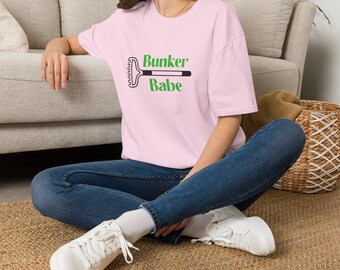 Girl Golf Ladies Tee Shirt Bunker Babe Golf Rake Golf Course Short Sleeve POD
