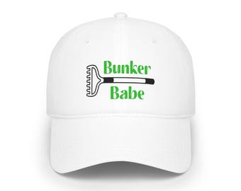 Bunker Babe Low Profile Baseball Hat Cap Golf Rake Embroidered Unisex Golfer
