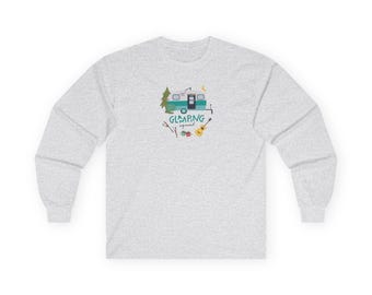 Glamping Camper Womens Long Sleeve Tee Shirt Girls Trip Crewneck Squad