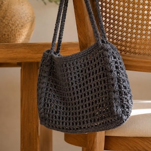 Receita de Bolsa de Crochê PDF, Ponto Puff Bolsa de Crochê, Vídeo Tutorial, Bolsa Flora Receita de Crochê, Download Digital